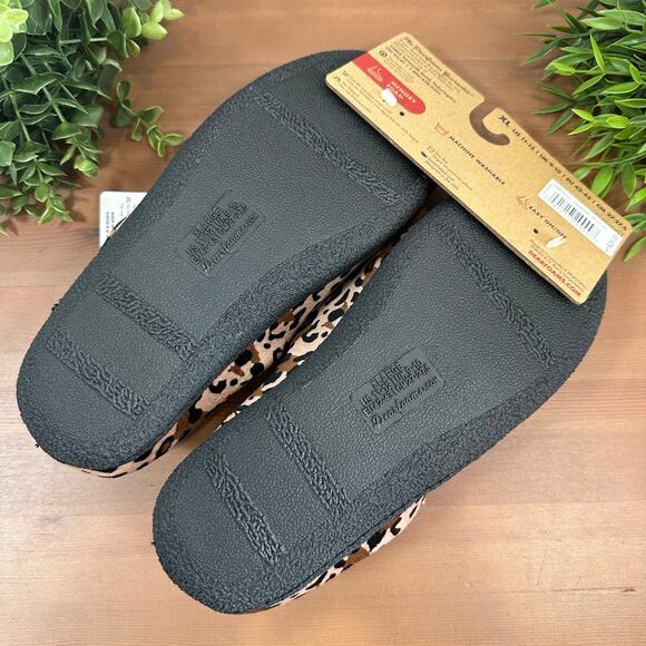 Dearfoams Women's Quilted Velour Clog Leopard House Slippers Size XL (11-12) - Picture 6 of 7